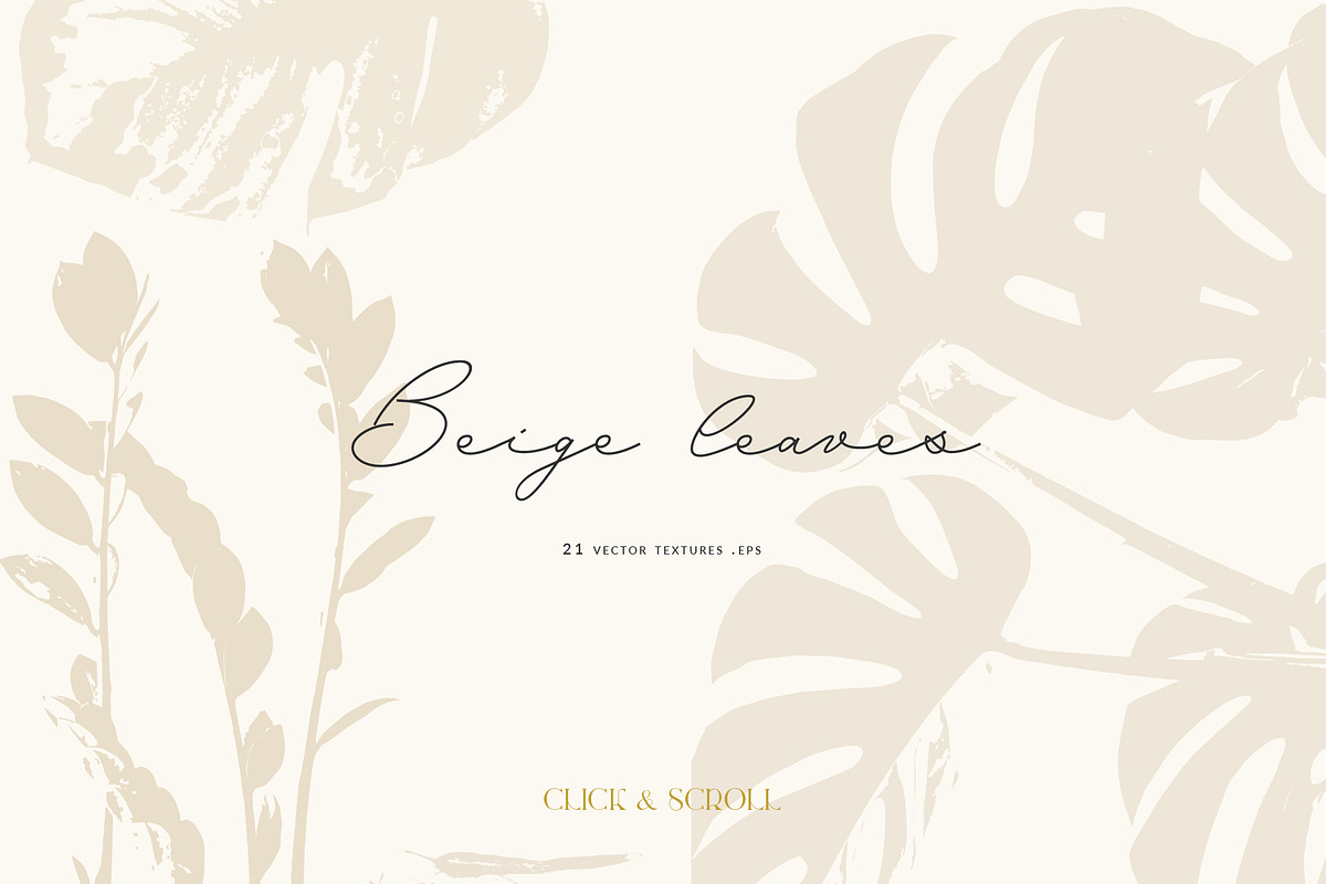 Beige gold Leaves collection, a Texture Graphic by Anna Sokol (Photo 2 of 6)