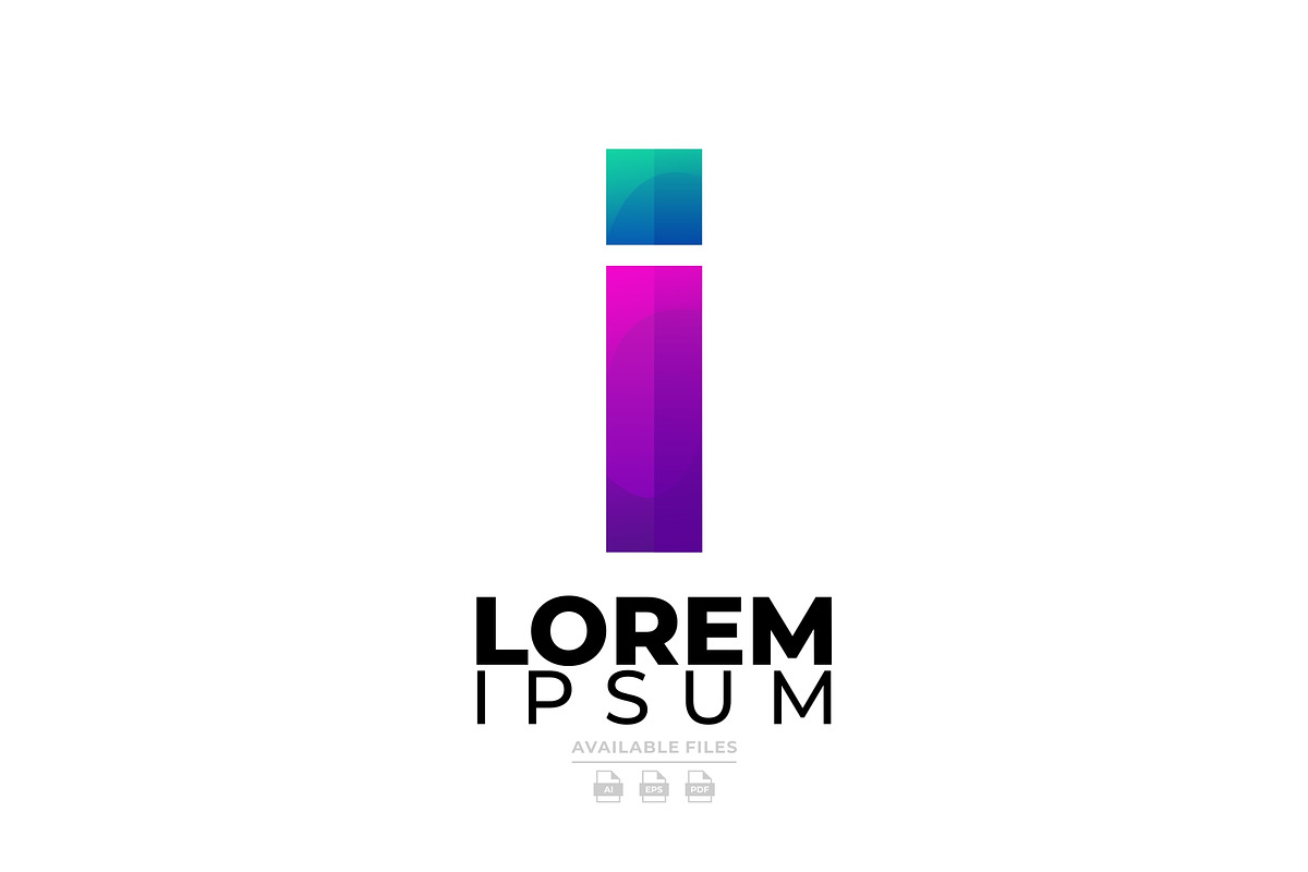 letter i colorful gradient logo, a Branding & Logo Template by inkhand.brand