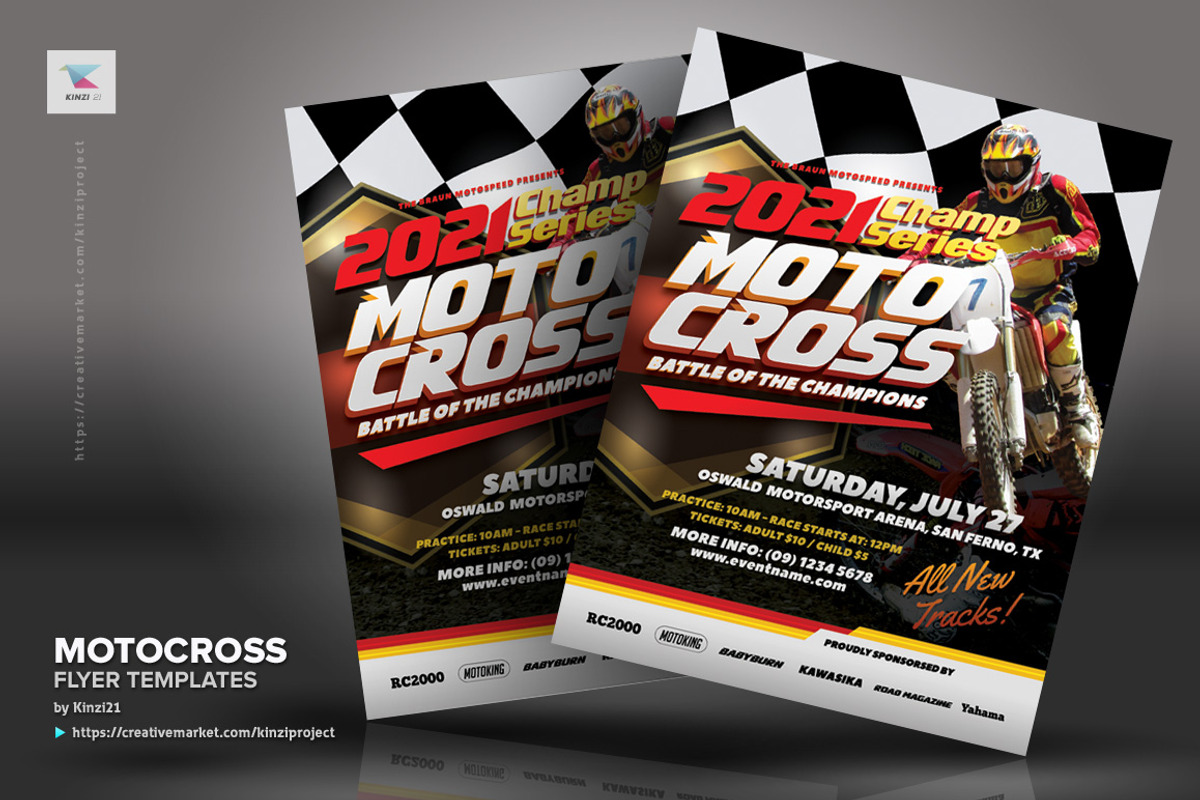 Motocross Flyer Templates, a Flyer Template by kinzi21 (Photo 4 of 4)