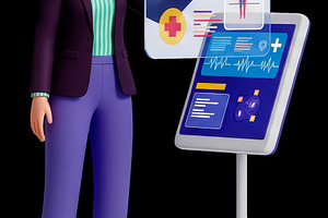 Professional Using Medical Holograph, a Technology Photo by angellodeco