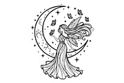 Fairy Moon Butterfly Silhouette, an Object Illustration by Gaye Art (Thumbnail 26 of 31)