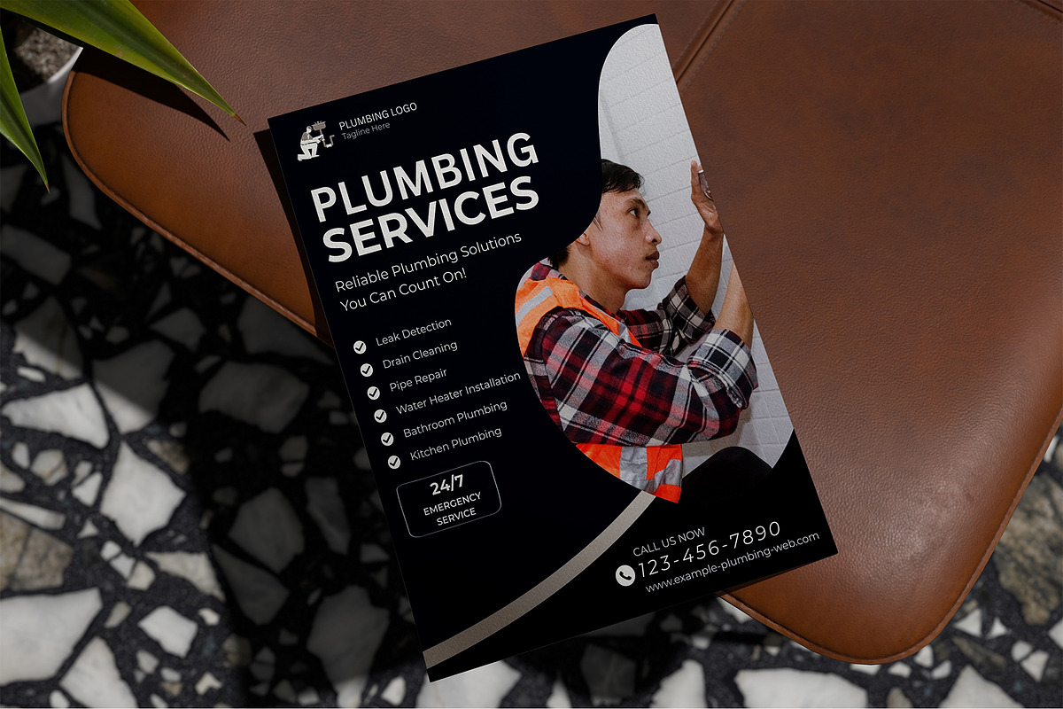 Plumbing Flyer | Canva | 5 Flyers, a Flyer Template by Mohammad Sarfaraz (Photo 2 of 6)