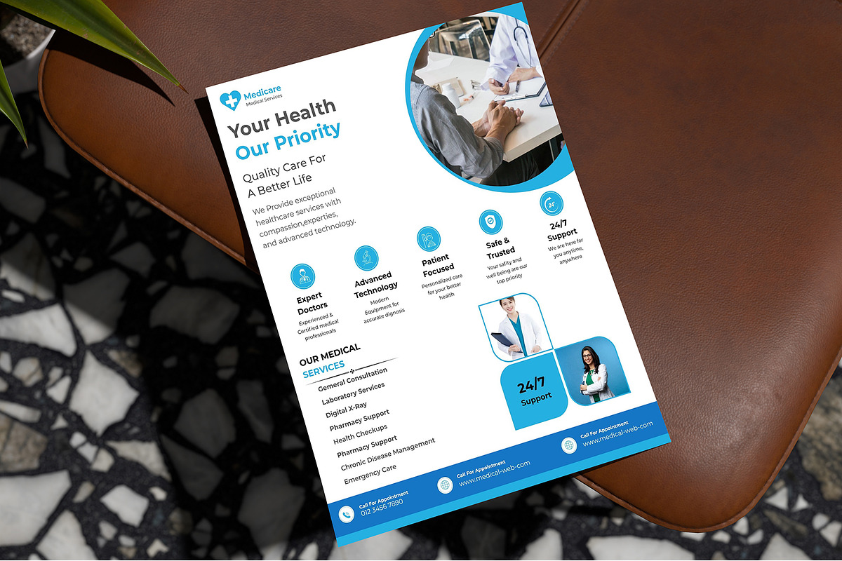 Clinic Flyers | Canva | 5 Flyers, a Flyer Template by Mohammad Sarfaraz (Photo 2 of 6)