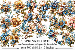 Spring Flower Clipart, an Illustration by Designking