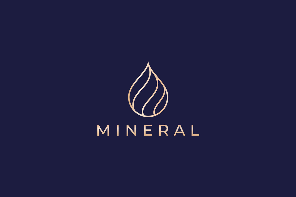 A Gold Water Drop Logo Mineral Brand, a Branding & Logo Template by Signatoro (Photo 2 of 2)