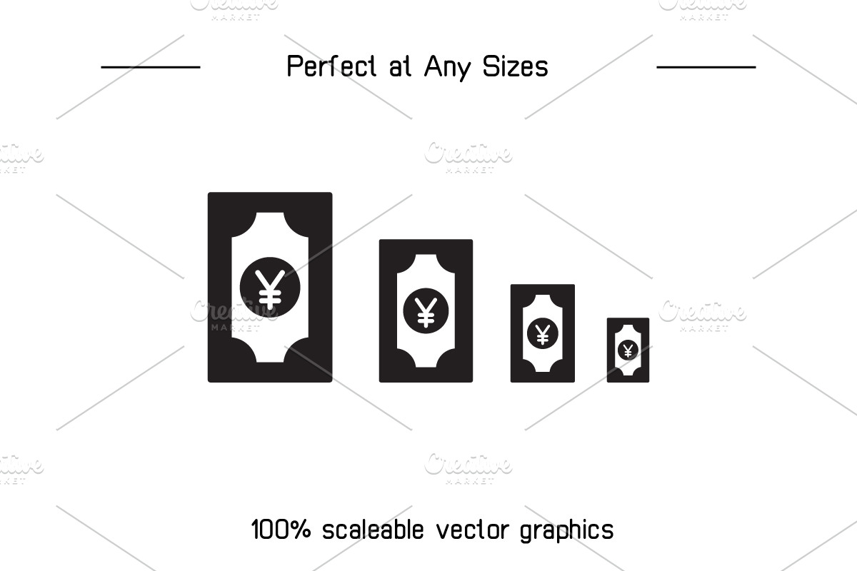 Yuan Cash Money Icons Set, a Finance Illustration by Designfour (Photo 7 of 7)