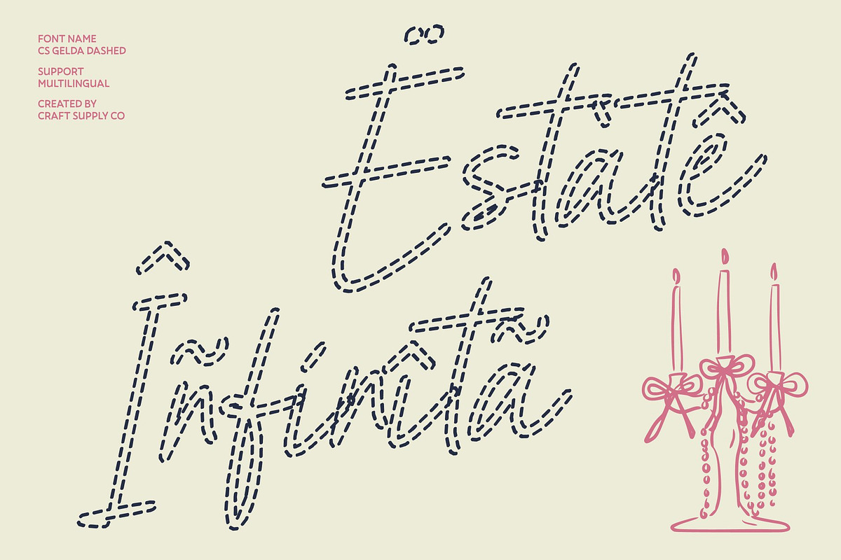 CS Gelda Dashed, a Script Font by Craft Supply Co. (Photo 7 of 8)