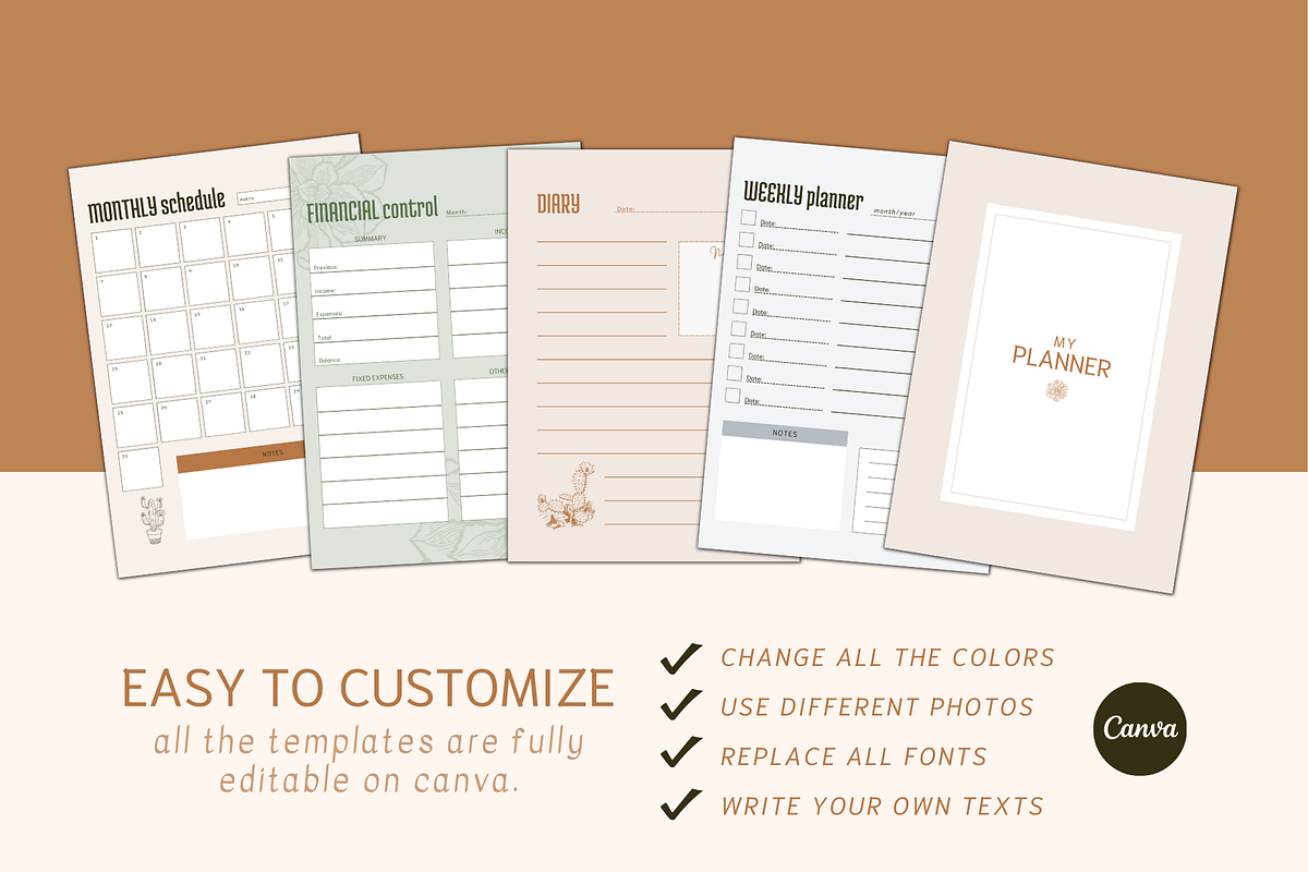 PLANNER CANVA TEMPLATE, a Stationery Template by The Little Lily Studio (Photo 5 of 5)