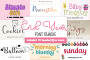 End Year Font Bundle, a Script Font by BearyType Studio (Thumbnail 1 of 11)