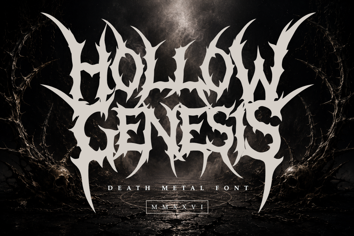 Hollow Genesis Death Metal, a Symbol Font by Masyafi Studio (Photo 1 of 9)