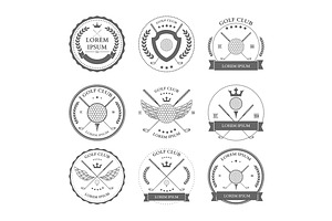 Golf Labels And Icons Set. Vector