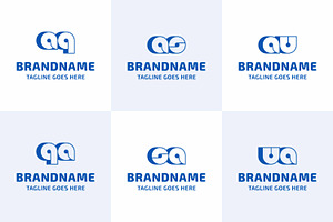 Letters AQ QA AS SA AU UA Bold Logo