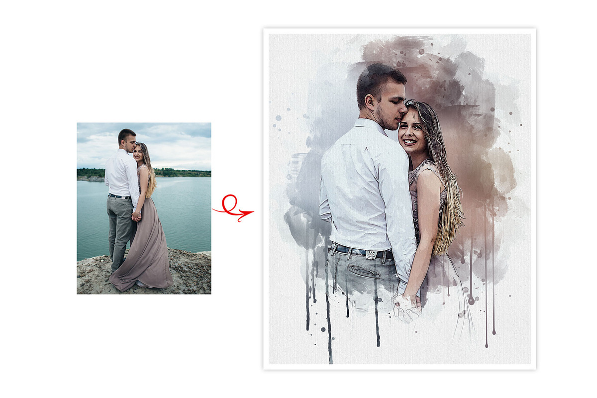 Dreamy Couple Watercolors Effect, an Action Add-On by MRI STUDIO (Photo 10 of 21)