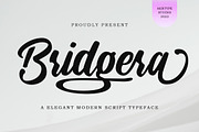 Bridgera Script Font, a Script Font by akrtype (Thumbnail 1 of 7)