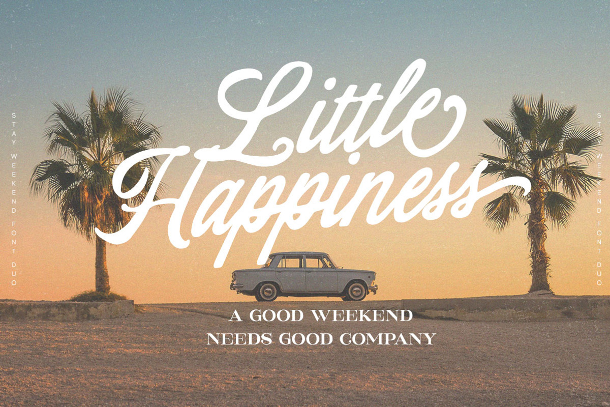 Stay Weekend Nostalgic Font Duo, a Script Font by Letterhend Studio (Photo 4 of 11)