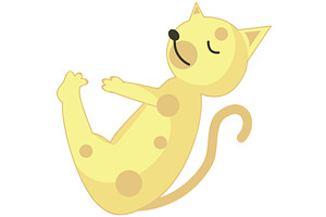 Cartoon cat doing yoga balance