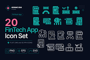 FinTech App Icon Set (20 Icons), an Outline Icon by Iconic Era (Thumbnail 1 of 3)