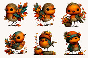Whimsical Autumn Fall Robin Clipart, a Seasonal Illustration by Designworld (Thumbnail 6 of 11)