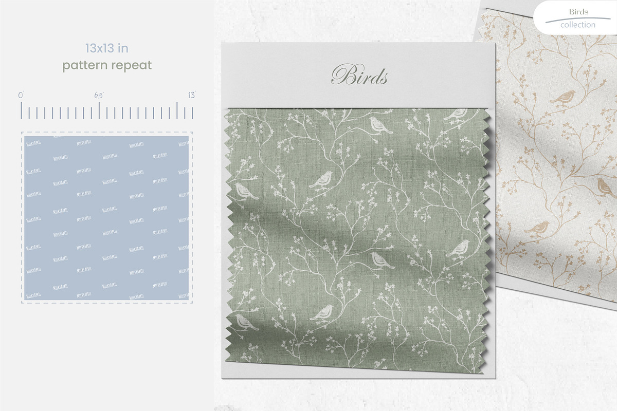 Birds - 6 color Seamless Pattern, a Wallpaper Graphic by InaCorart (Photo 7 of 8)