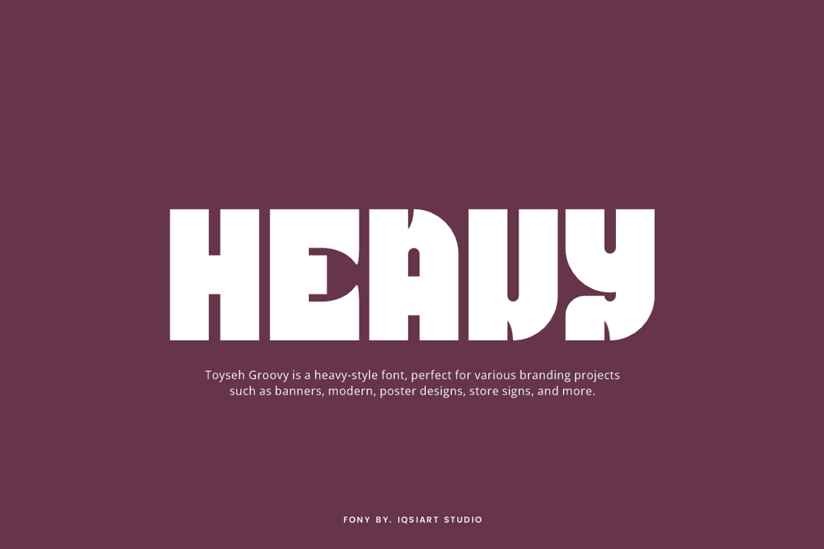 Toyseh Groovy - Heavy Font, a Sans Serif Font by Iqsiart Studio (Photo 3 of 7)