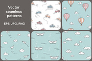 10 cute Vector Seamless Patterns, a Pattern Graphic by InkySplash (Thumbnail 3 of 5)