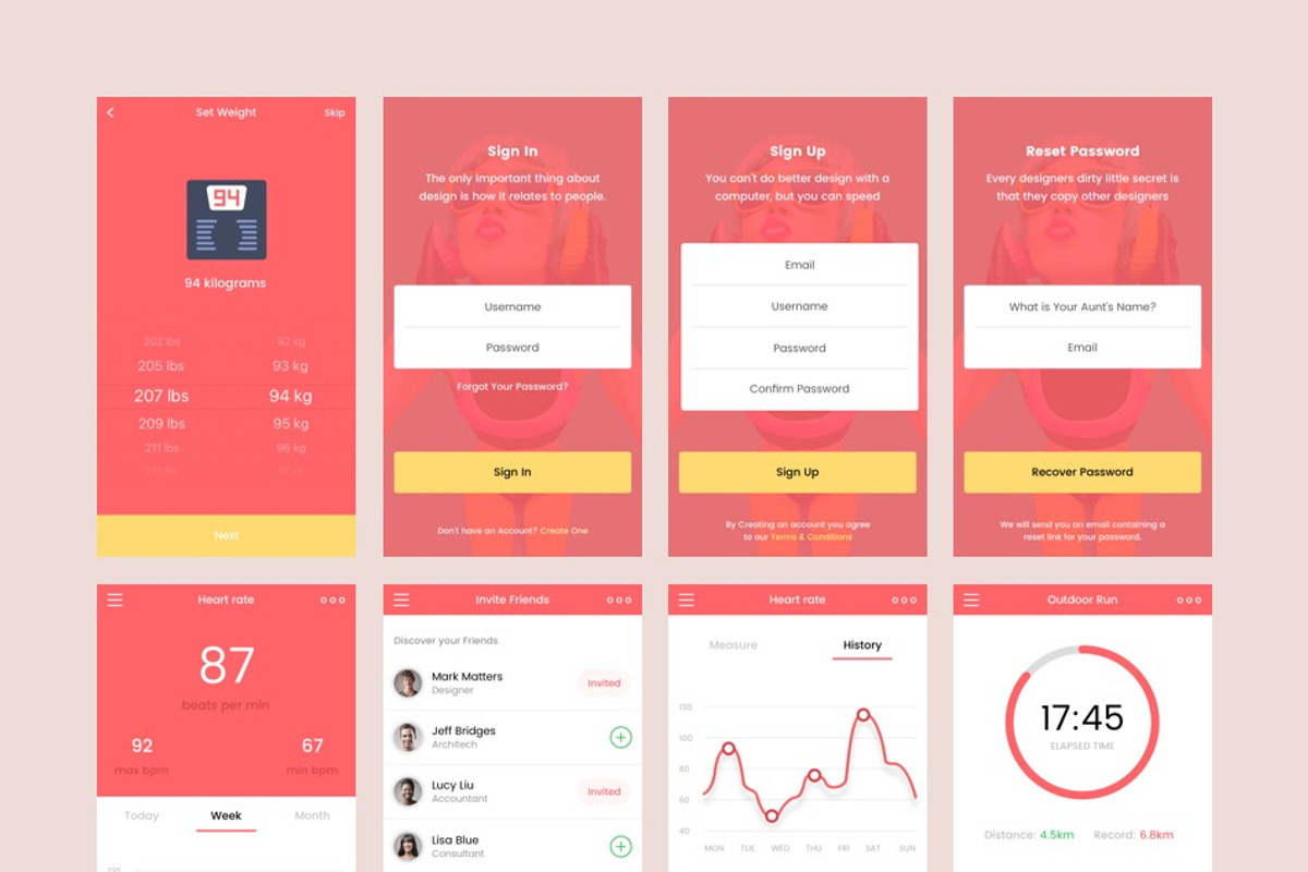 Sportify App UI Kit, an UI Kit Template by Designerbundle (Photo 3 of 5)