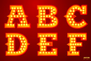Vector Retro style light letters, a Decorative Illustration by Tashal (Thumbnail 2 of 15)