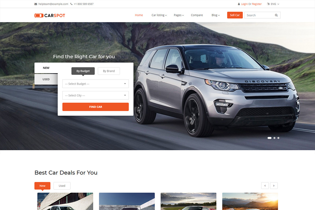 Carspot - Automotive Car Dealer, a Landing Page Template by Codeflicks