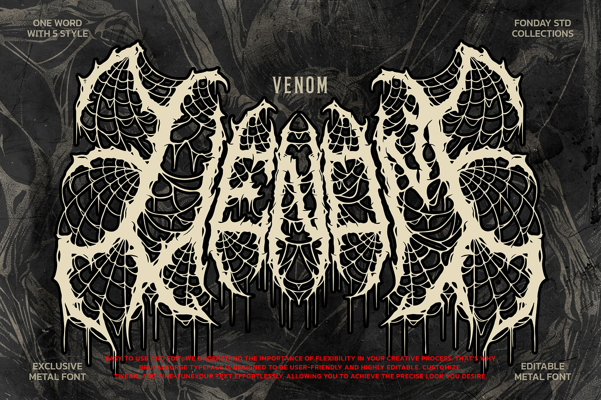 Cobweb Death Metal Font, a Blackletter Font by Fonday Studio (Photo 2 of 12)