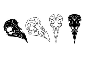 Silhouette Bird Skulls