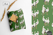 Watercolor Stork Seamless Patterns, an Animal Illustration by OlDm_Shop (Thumbnail 4 of 10)