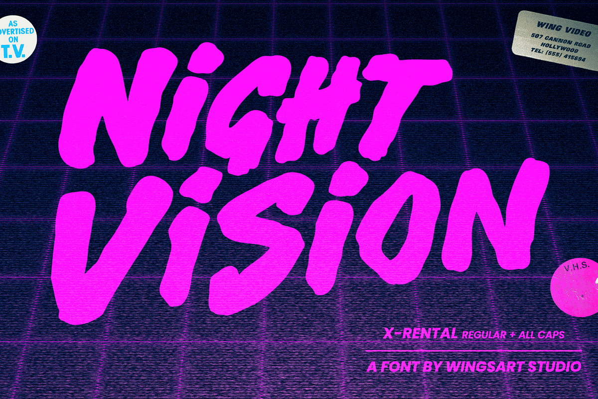 X-Rental - 1980s Retro Horror Font, a Handwritten Font by Wingsart Studio (Photo 4 of 15)