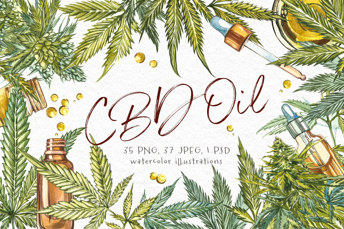CBD Oil. Hemp illustration, a Food Illustration by Ann Astro (Photo 1 of 8)
