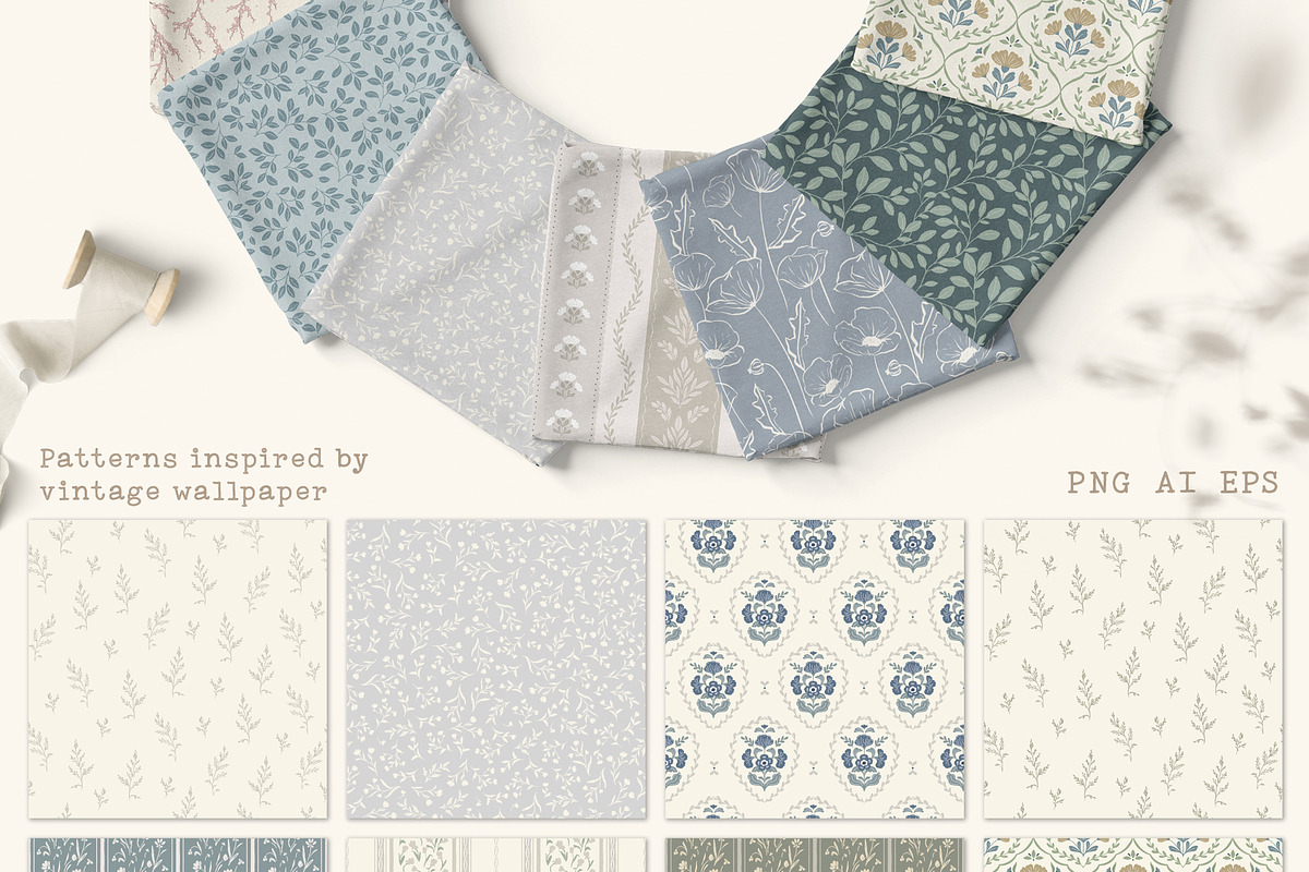 Vintage wallpaper pattern background, a Pattern Graphic by Cozy pattern shop (Photo 4 of 12)