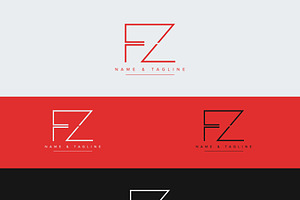 Initial letters monogram logo FZ