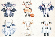 Funny Halloween Boo Cow Clipart, a Seasonal Illustration by Rose Art (Thumbnail 2 of 4)