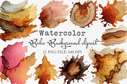Watercolor Boho Background clipart, an Illustration by Libby Wishes (Thumbnail 1 of 7)