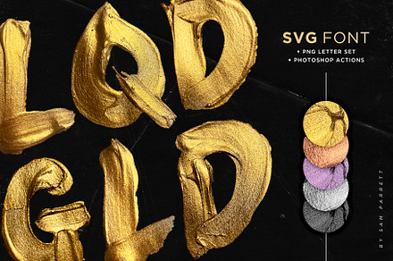Liquid Gold SVG Font + Actions, a Font by Sam Parrett