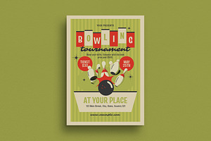 Retro Bowling Tournament Flyer, a Flyer Template by Guuver