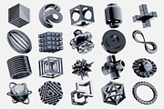 Abstract Chrome 3D Icon Set, an Object 3D Model by Eklip Studio (Thumbnail 6 of 6)