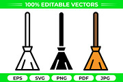 Broom Cleaning Vector Pack, an Object Graphic by Artonix (Thumbnail 1 of 3)