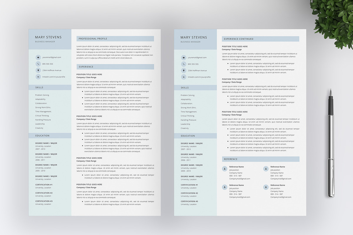Resume / CV Template 4 Pages, a Resume Template by SalientResume (Photo 3 of 5)