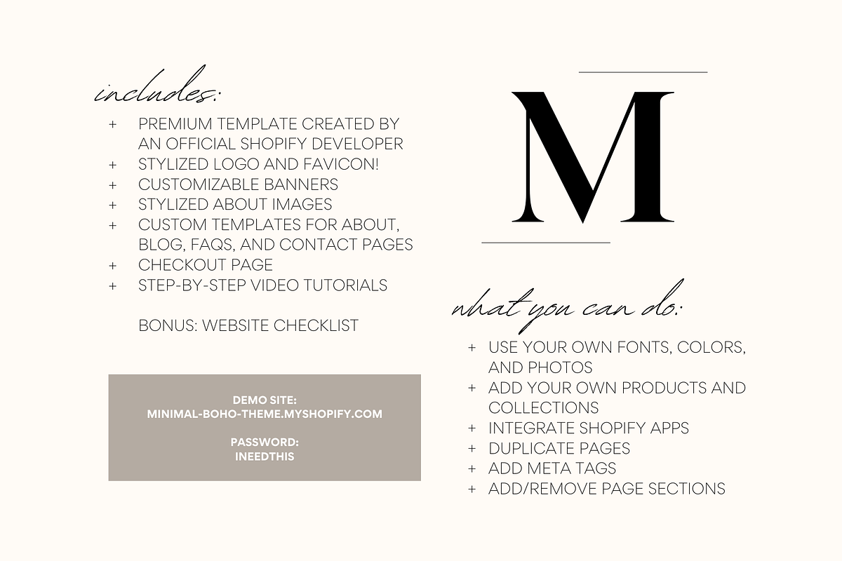 Boho Shopify Theme | Minimal Boho, a Templates & Theme by Easy Website Themes (Photo 8 of 8)