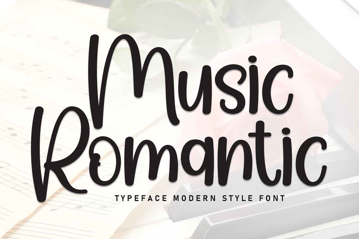 Music Romantic | Script Font, a Script Font by Scratchones (Photo 1 of 8)
