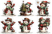 Whimsical Christmas Snowman PNG, an Illustration by Craft Nest (Thumbnail 3 of 10)