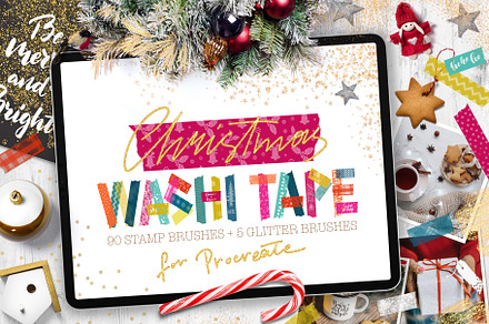 Washi Tape Stamp and Glitter Brushes