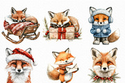 Christmas Fox Clipart Set, an Illustration by Craft Nest (Thumbnail 3 of 6)