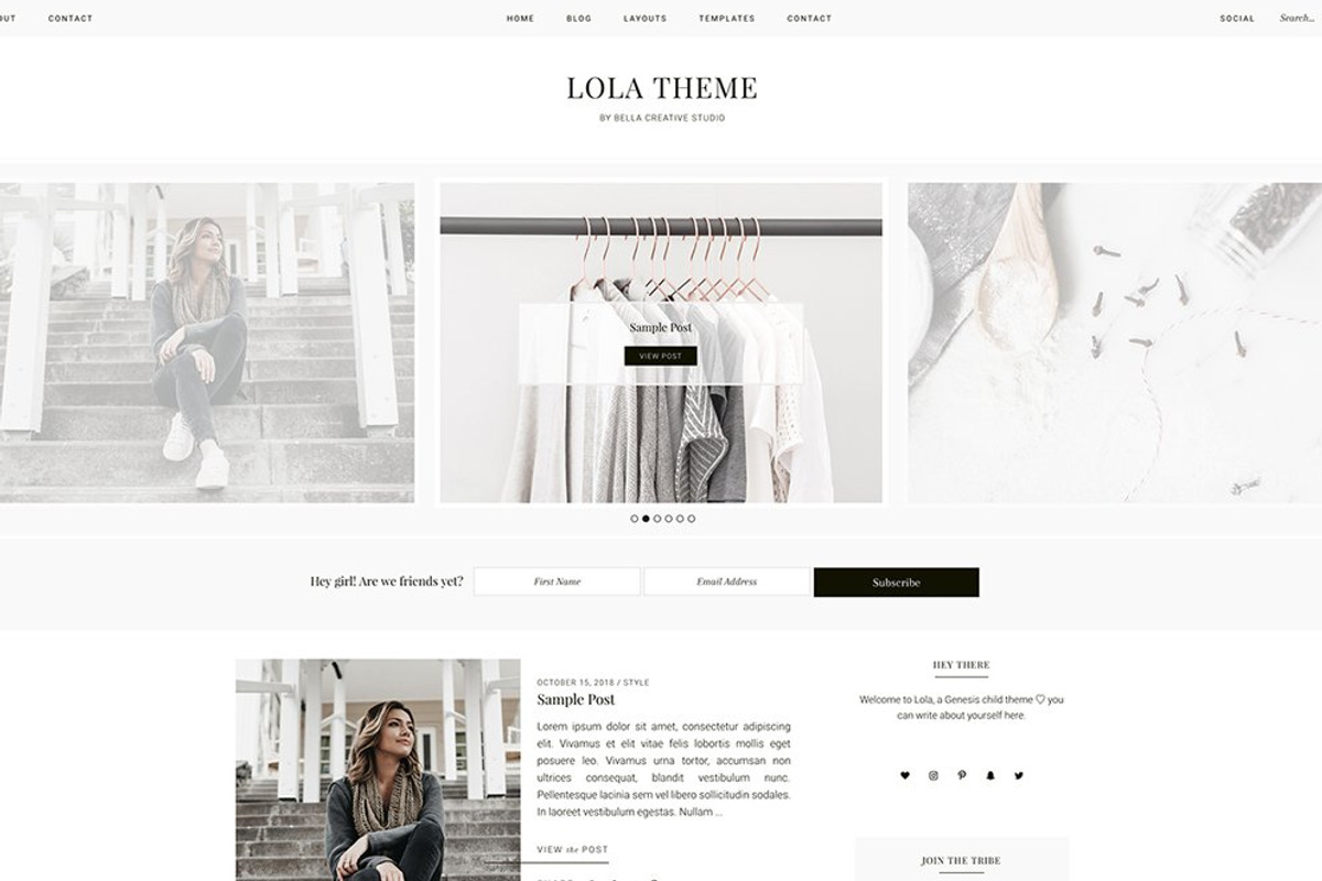 Lola - WordPress Theme, a WordPress Template by Bella Creative Studio (Photo 1 of 3)