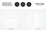 US A2 Card + Envelope PS Mockup, a Merchandise Mockup by Rocket & Indigo (Thumbnail 3 of 7)