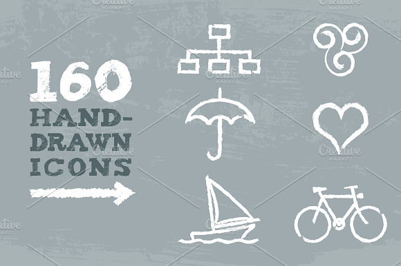 160 Hand Drawn Icons